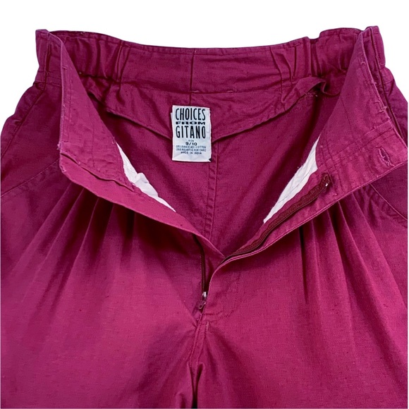 Vintage Gitano Pleated Front Shorts, Magenta - Picture 6 of 13
